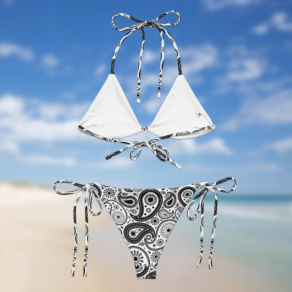 White Bandana | Paisley Triangle Bikini