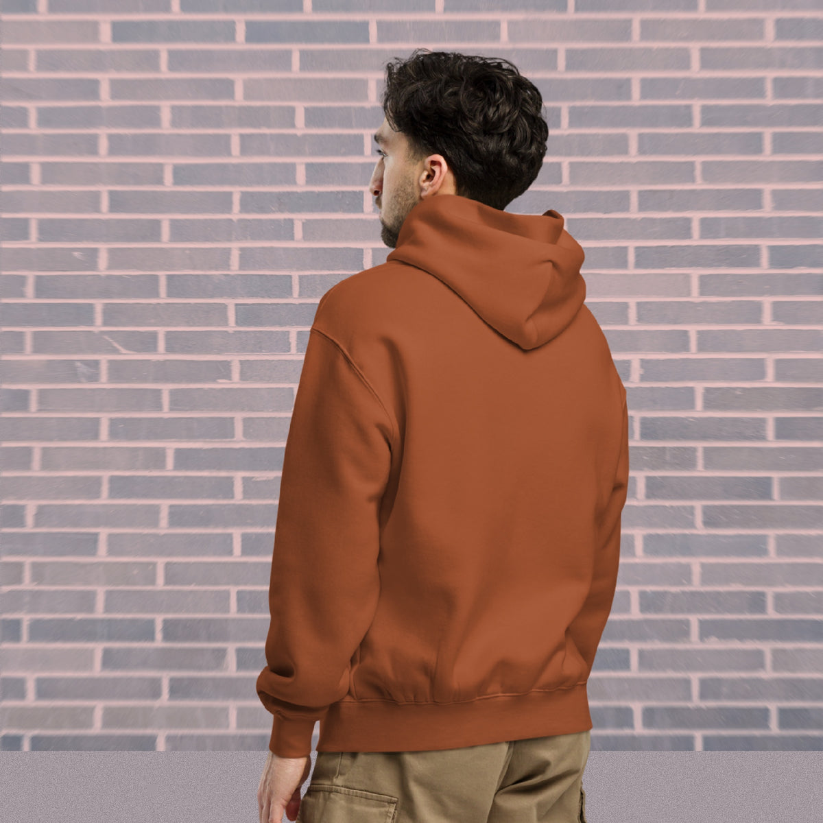 Men’s model wearing CORE Clay Hoodie — movement-ready streetwear for dancers - back
