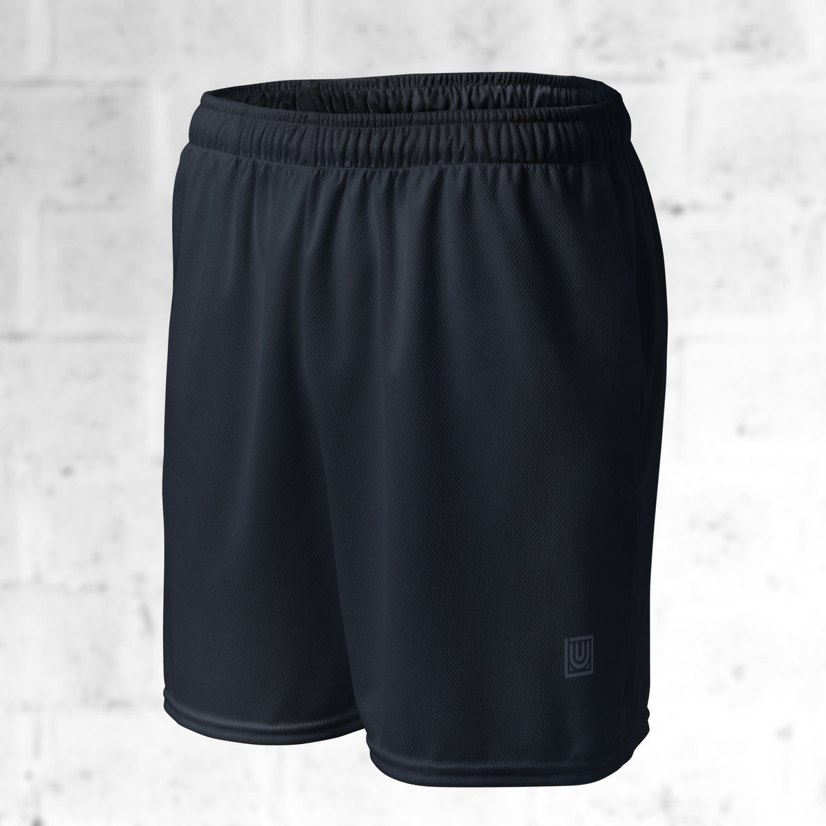 Core mesh dance sport short navy front view breathable mesh training short