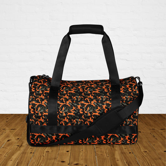 Orange Camouflage Round Gym & Dance Bag