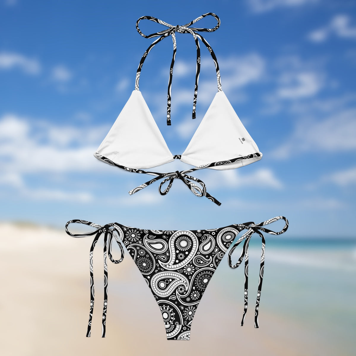 Bandana Minuit | Bikini triangle Paisley | Bikini ficelle ajustable