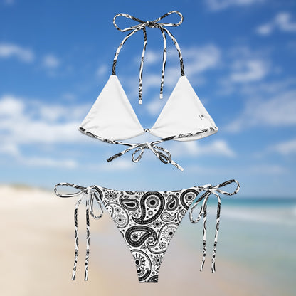 White Bandana | Paisley Triangle Bikini
