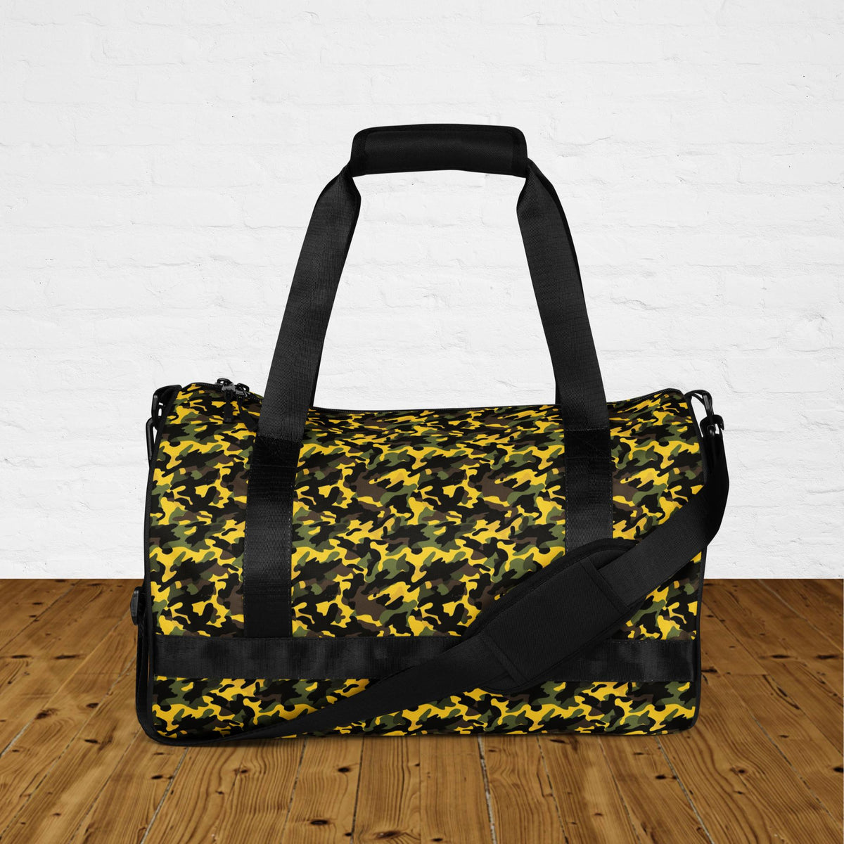 Yellow Camouflage Round Gym & Dance Bag