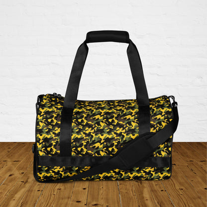 Yellow Camouflage Round Gym & Dance Bag