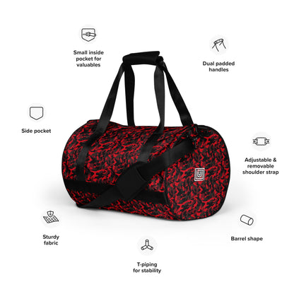 Red Camouflage Round Gym & Dance Bag