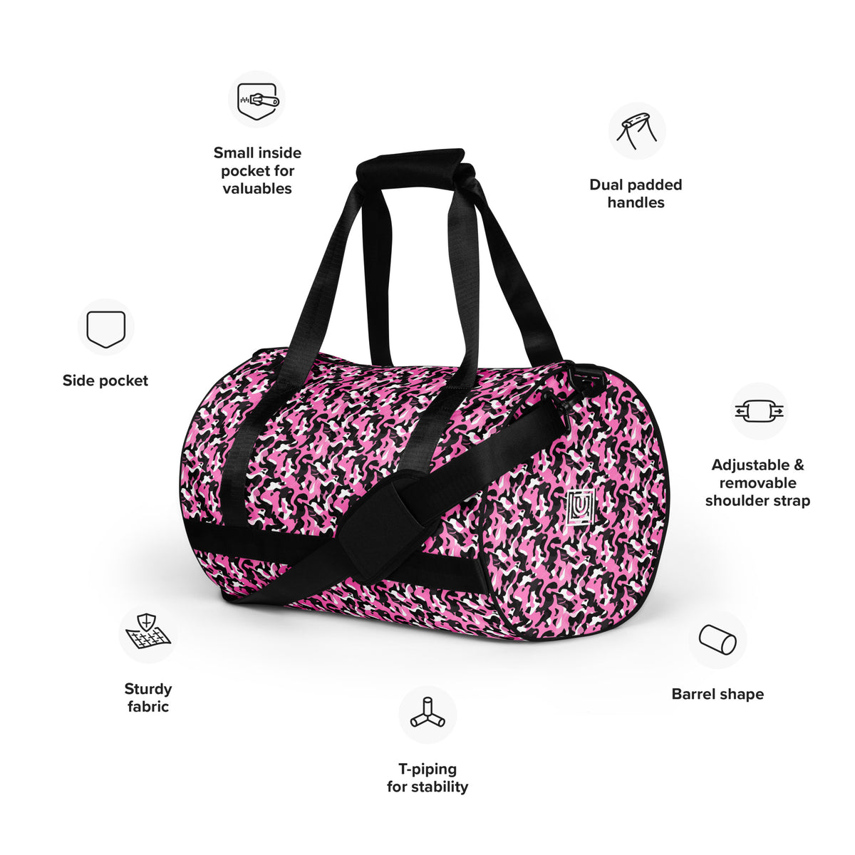 Pink Camouflage Round Gym & Dance Bag
