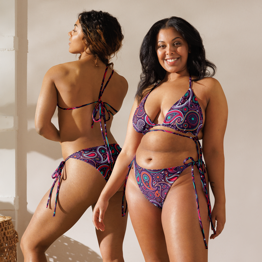 Purple Bandana | Paisley Triangle Bikini