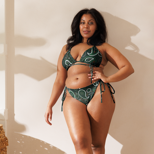 Green Bandana | Paisley Triangle Bikini