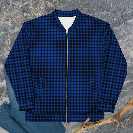 Blue Gingham Print Jacket — Unisex