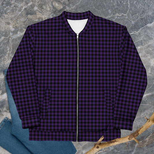Purple Gingham Print Jacket — Unisex