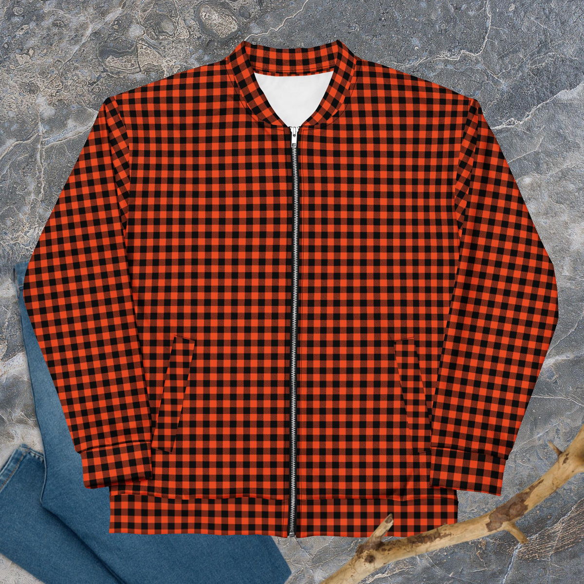 Veste à motif vichy orange — Unisexe