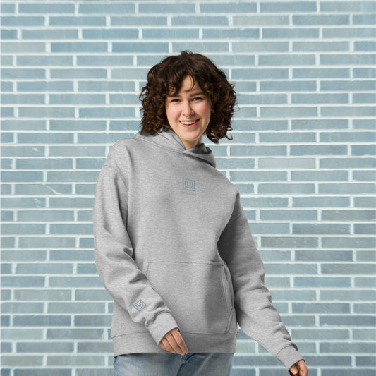 Sweat à capuche oversize CORE — Stone Breath (gris chiné athlétique) 
