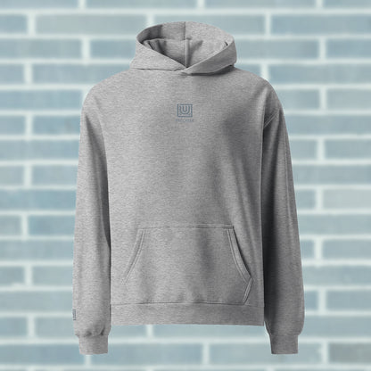 Athletic heather oversized dance hoodie UNCLASSD Monogram embroidery - front 