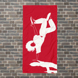 Serviette de danse de mouvement - Blocage à une main - Rouge