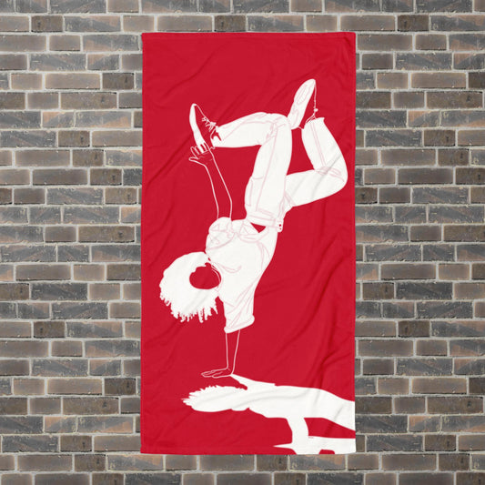 Serviette de danse de mouvement - Blocage à une main - Rouge