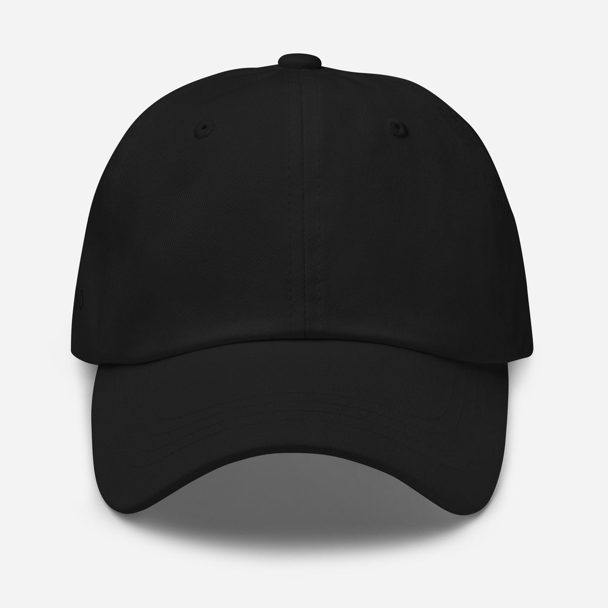 Black dad hat low profile front view