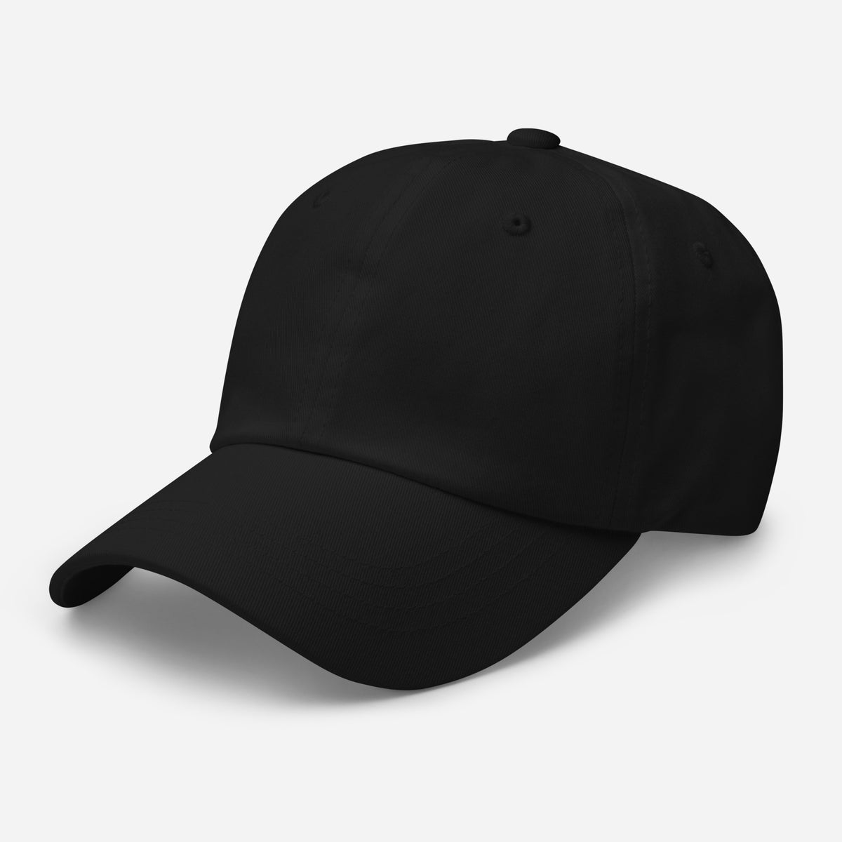 Black dad hat side view minimal silhouette