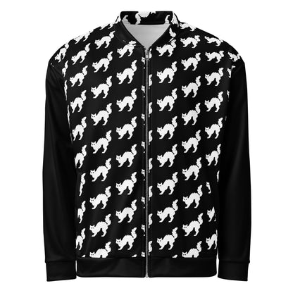 Graphic fleece jacket "cat" for adults in a relaxed unisex fit, front view