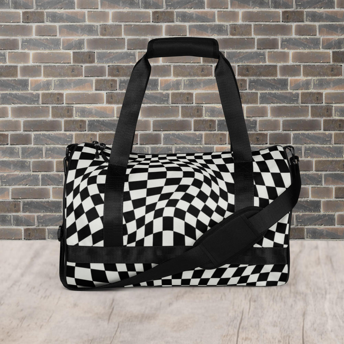 Sac de sport rond à damier