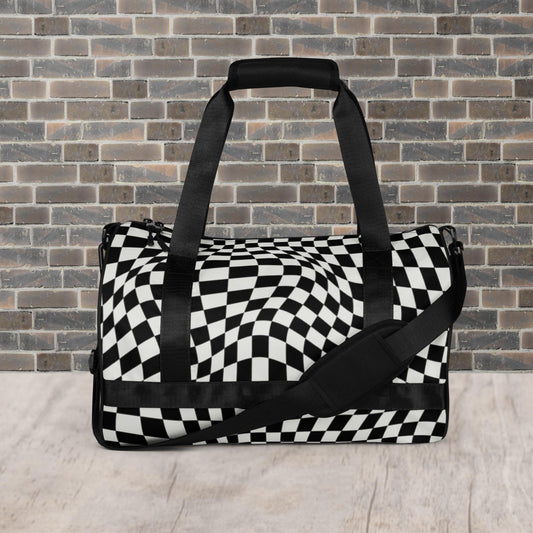 Sac de sport rond à damier