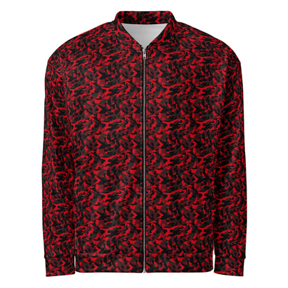 Red Camo jacket in a relaxed unisex fit, front view