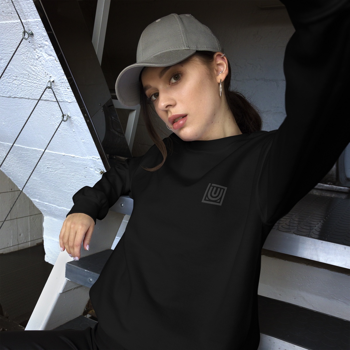 Sweat-shirt à col rond CORE - Noir 