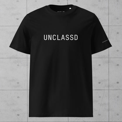 Front view of UNCLASSD CORE Black Organic Tee for dancers and rollerskaters