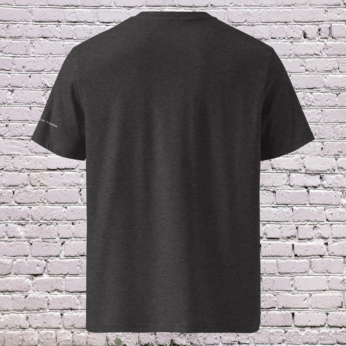 Back view of UNCLASSD CORE Dark Grey minimal movement tee for dancers 