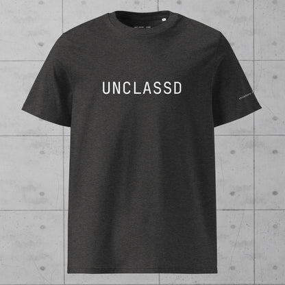Front view of UNCLASSD CORE Dark Grey Organic Tee for dance and rollerskate practice